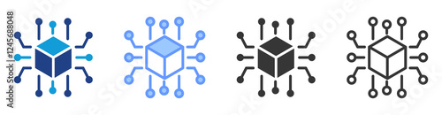 Blockchain technology outline icon
