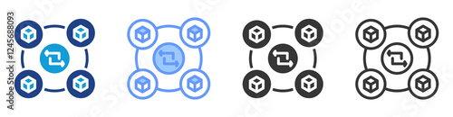 Decentralized exchange icon set multiple style collection