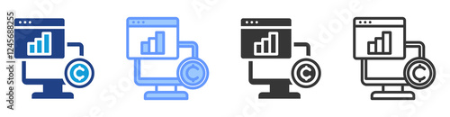 Market maker icon set multiple style collection