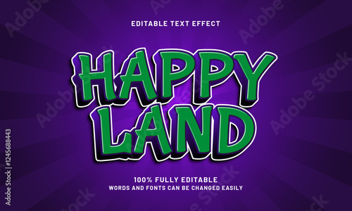happy land editable text effects with a game and play theme
