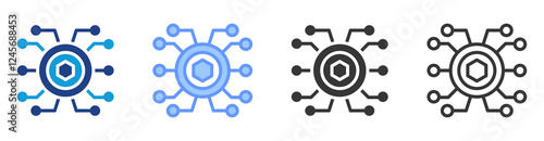 Nft integration icon set multiple style collection