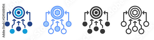 Staking pool icon set multiple style collection