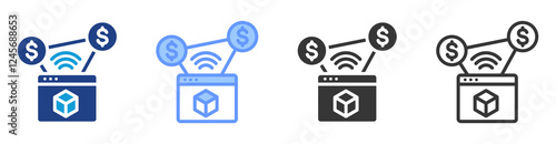 Decentralized derivative icon set multiple style collection