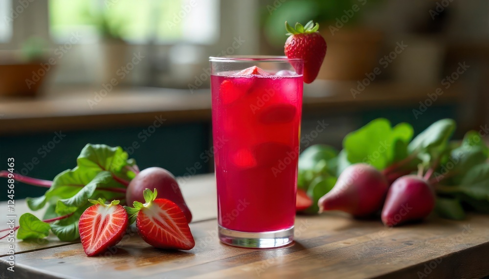 Refreshing Strawberry Beet Juice Recipe with Ice Refreshing Strawberry Beet Juice Recipe with Ice