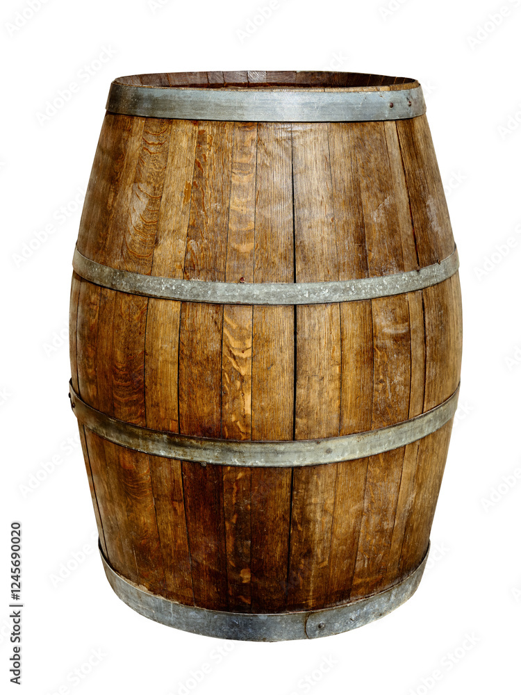 Close up of old wooden oak barrel for making wine, whiskey or rum. Close up of old wooden oak barrel for making wine, whiskey or rum.