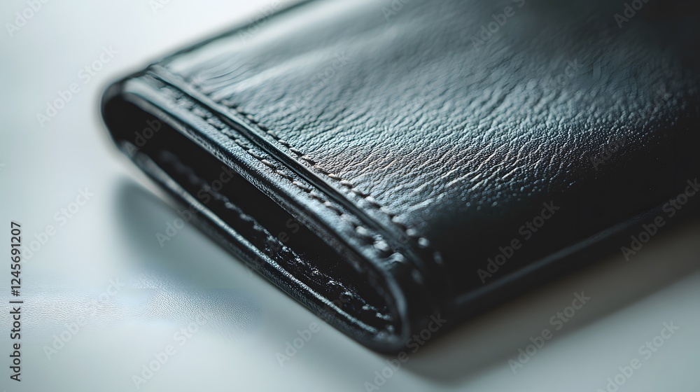 31. A black leather wallet on a white background 31. A black leather wallet on a white background