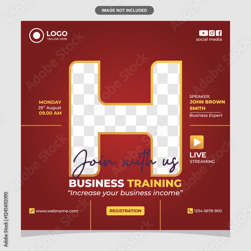 Business training live webinar H background photo social media