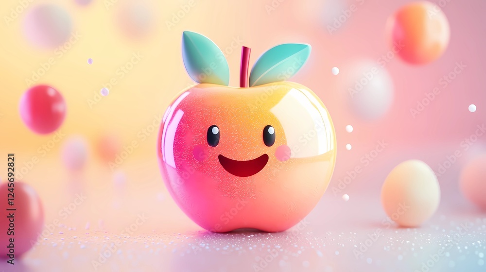 Obraz premium An expressive apple illustration transforms culinary projects, serving as an engaging focal point for recipe collections effectively modern graphic style