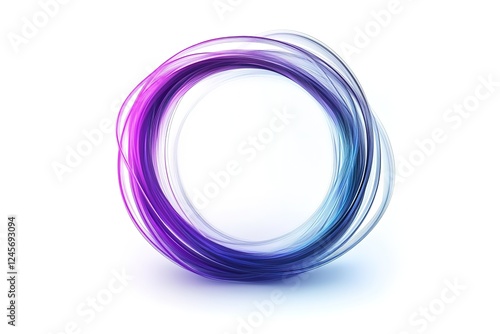 Glowing Purple and Blue Wire Circle Abstract Background: Futuristic, modern, vibrant energy, cosmic, tech, electric, neon, digital art, science fiction, holographic, iridescent, glowing lines,        