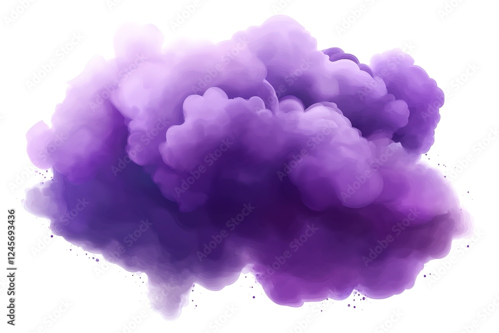Fototapeta premium Ethereal Purple Smoke Cloud: Vector Graphic for Design Projects, Fantasy Art, Abstract Backgrounds, Magical Effects, Vaporwave Aesthetics, Mystic Illustrations, Purple Haze, Smoke Puff, Dreamy 