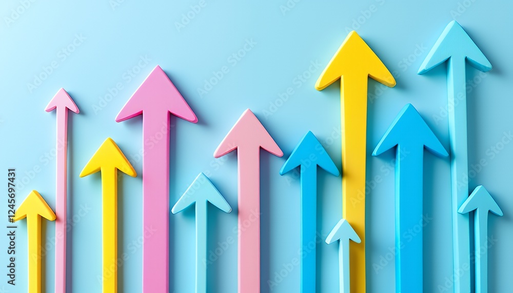 Colorful Upward Arrows Symbolizing Growth and Success Colorful Upward Arrows Symbolizing Growth and Success