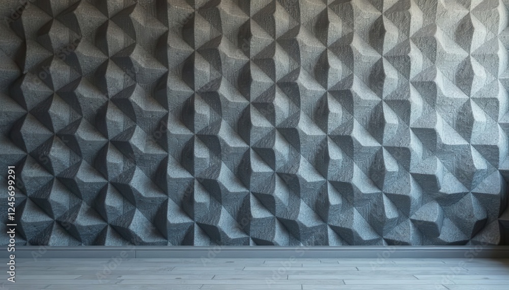 Geometric soundproof foam wall, textured grey background, panel, sound insulation Geometric soundproof foam wall, textured grey background, panel, sound insulation