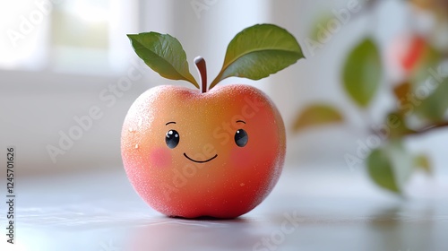 Wallpaper Mural A bright apple illustration adds dynamic visual interest to culinary projects, inspiring innovative recipes and food presentations storybook illustration style Torontodigital.ca