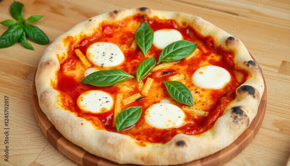 Delicious Margherita Pizza with Mozzarella and Basil Delicious Margherita Pizza with Mozzarella and Basil