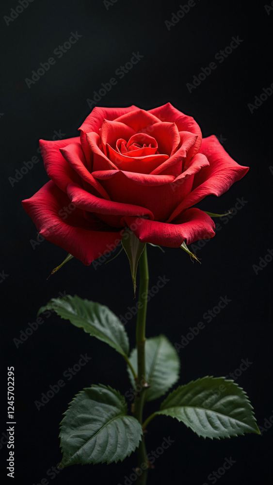 Striking Red Rose on Black: Elegant Abstract Flower Banner for Romantic Cards, Invitations, and Floral Branding Striking Red Rose on Black: Elegant Abstract Flower Banner for Romantic Cards, Invitations, and Floral Branding