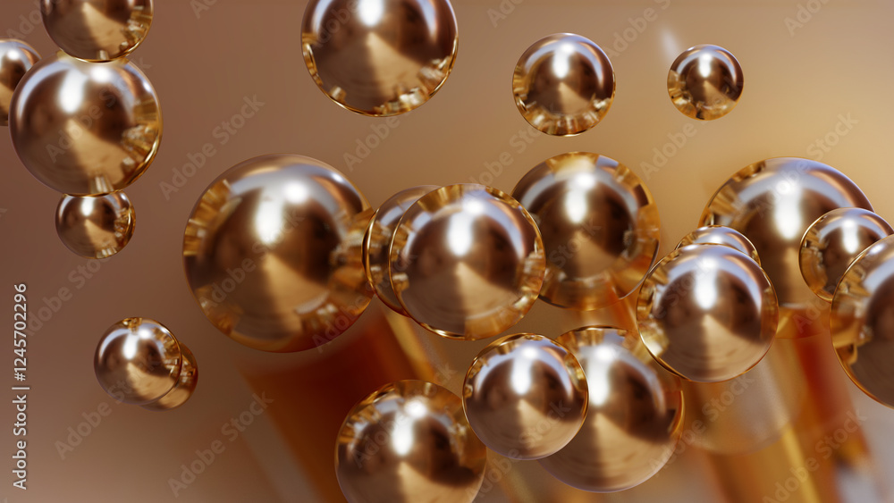 Abstract gold round ball 3d rendering, background wallpaper, 3d render Abstract gold round ball 3d rendering, background wallpaper, 3d render