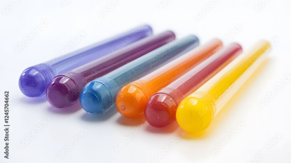 73. A set of colorful crayons on a white background 73. A set of colorful crayons on a white background