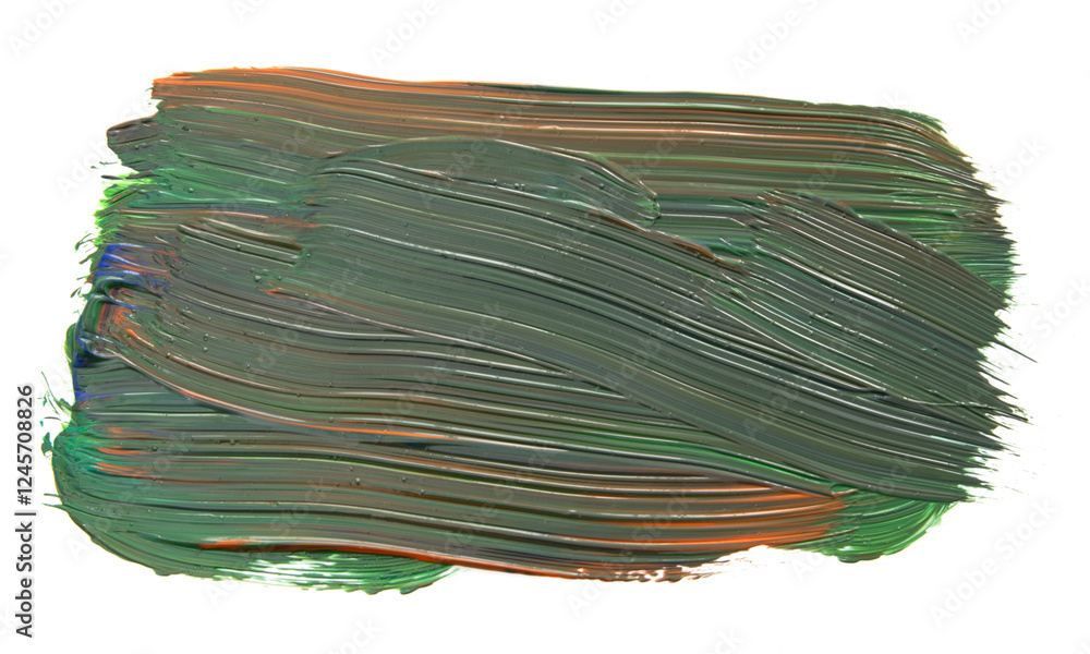 Vibrant Green and Orange Paint Strokes on Canvas Vibrant Green and Orange Paint Strokes on Canvas