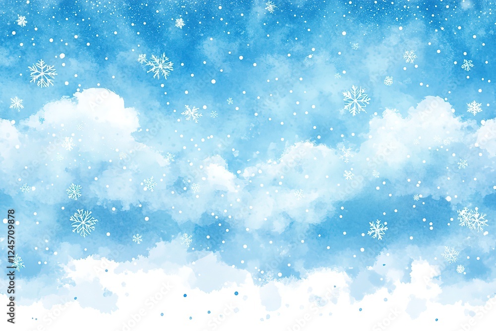 Fototapeta premium Serene Light Blue Watercolor Wash Background: Perfect for Wedding Invitations, Branding, Websites, and Social Media Posts. Elegant, soft, and airy, this delicate design offers a sophisticated touch to