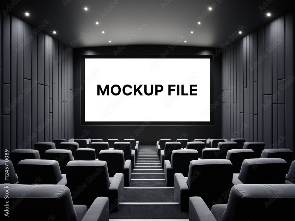 Obraz premium blank empty cinema theater space mockup
