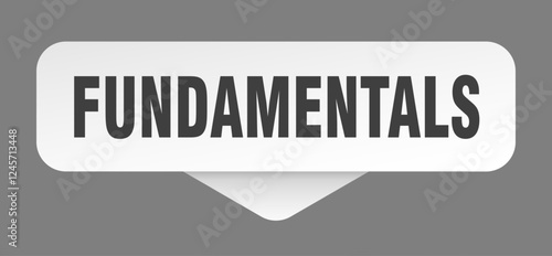 fundamentals sticker. fundamentals sign isolated on gray background