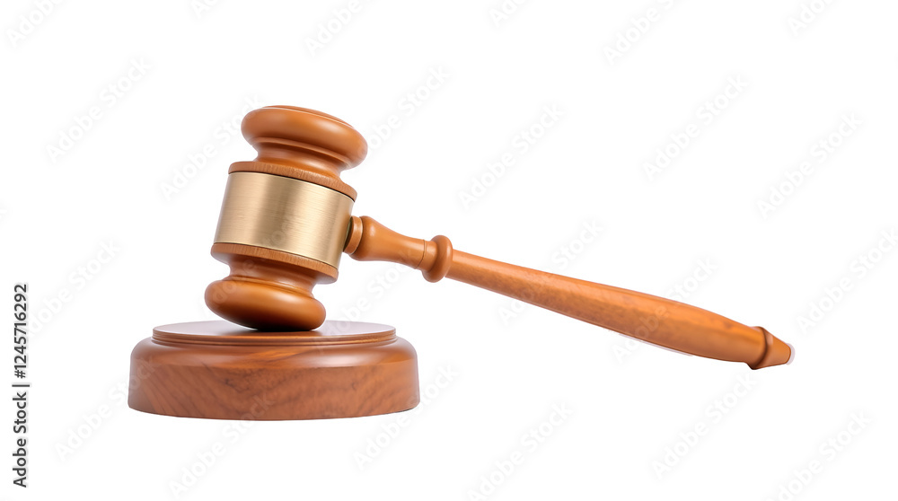 Wooden Judge Gavel and Sound Block - Isolated on Transparent Background Wooden Judge Gavel and Sound Block - Isolated on Transparent Background