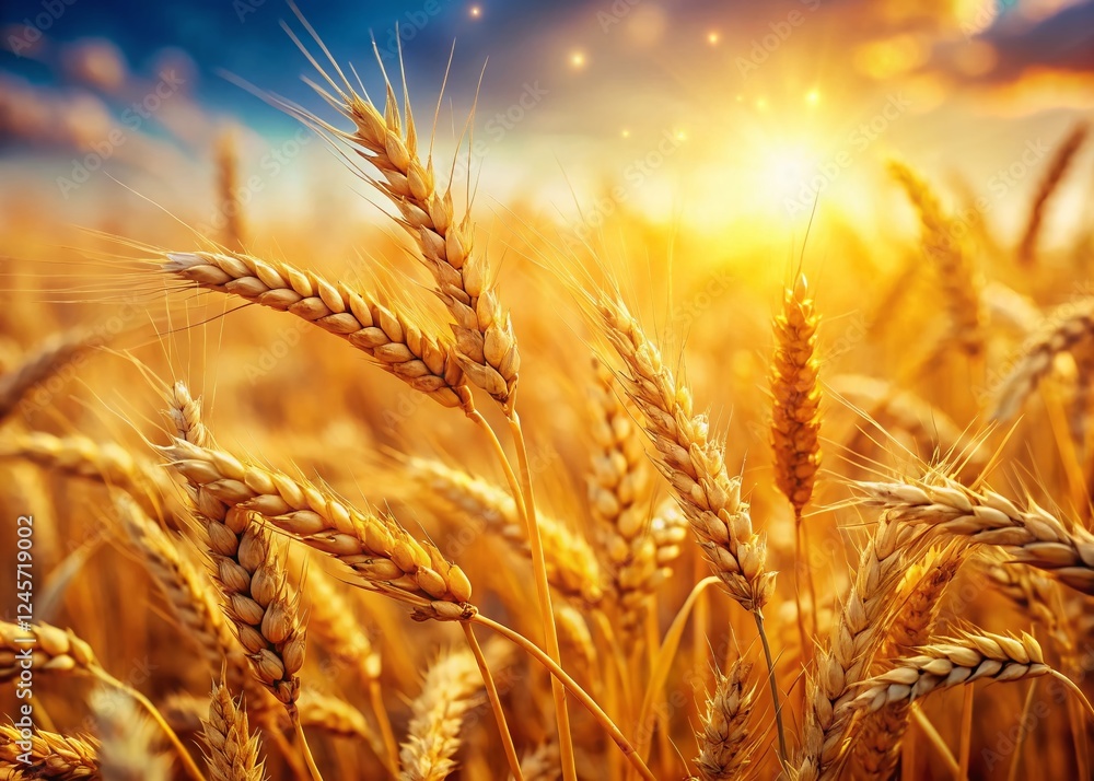 Golden Wheat Field Close-Up: Ripe Grain Tilt-Shift Photography Golden Wheat Field Close-Up: Ripe Grain Tilt-Shift Photography
