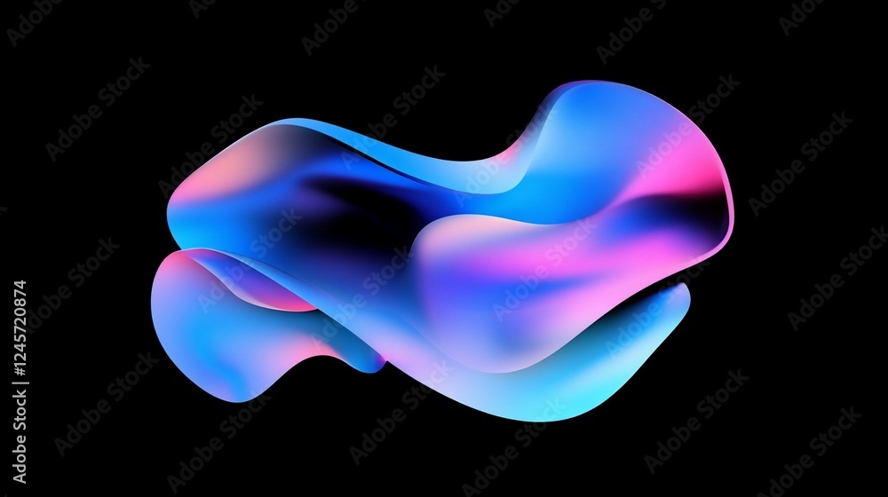 Abstract Neon Liquid Flow: A Symphony of Blue and Pink Hues Abstract Neon Liquid Flow: A Symphony of Blue and Pink Hues