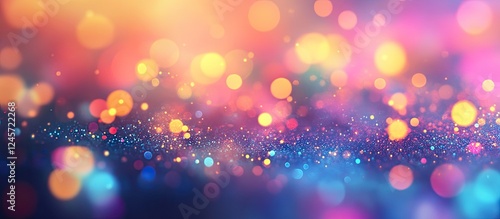 Colorful bokeh lights in vibrant hues of orange, blue, and purple create a mesmerizing stage atmosphere captivating audience attention