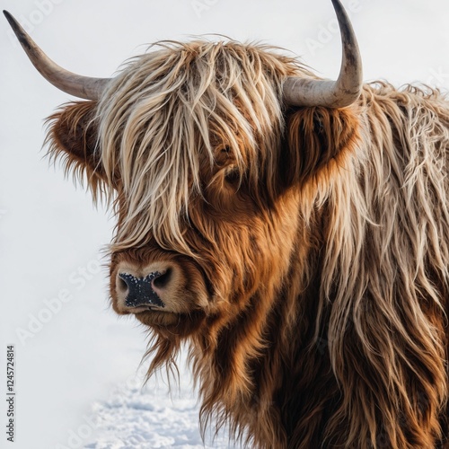 A cyberpunk-style neon cow glowing against a white background.