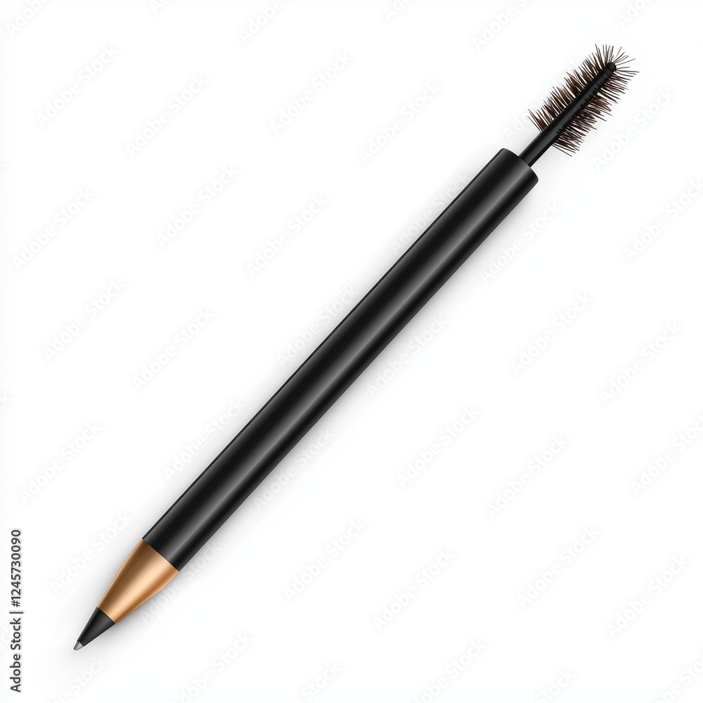 eyebrow pencil with a spoolie brush, isolated on white eyebrow pencil with a spoolie brush, isolated on white