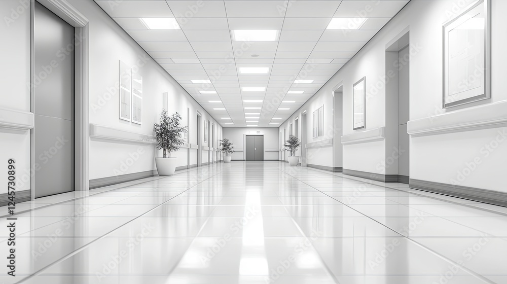 Abstract blurred background of a hospital clinic or medical office interior Abstract blurred background of a hospital clinic or medical office interior