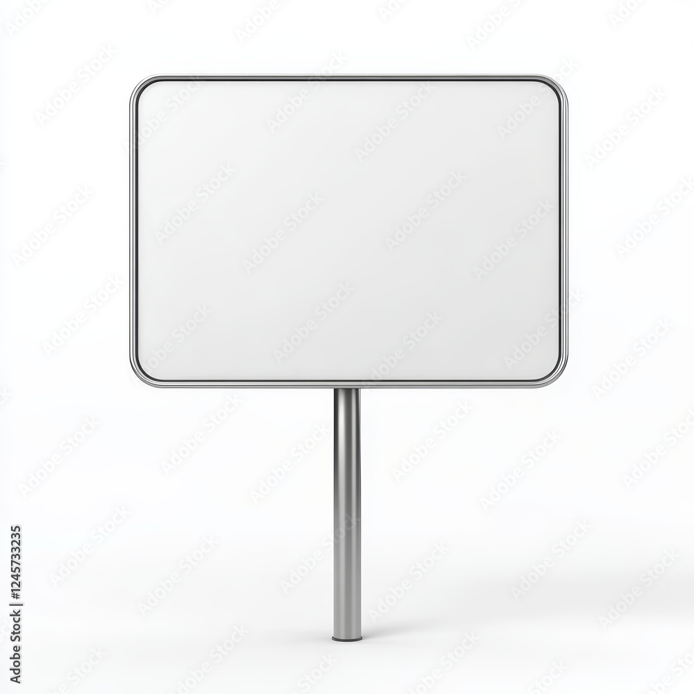 Blank Rectangular Signpost Empty Road Sign Metal Signboard White Background Mockup Te Blank Rectangular Signpost Empty Road Sign Metal Signboard White Background Mockup Te