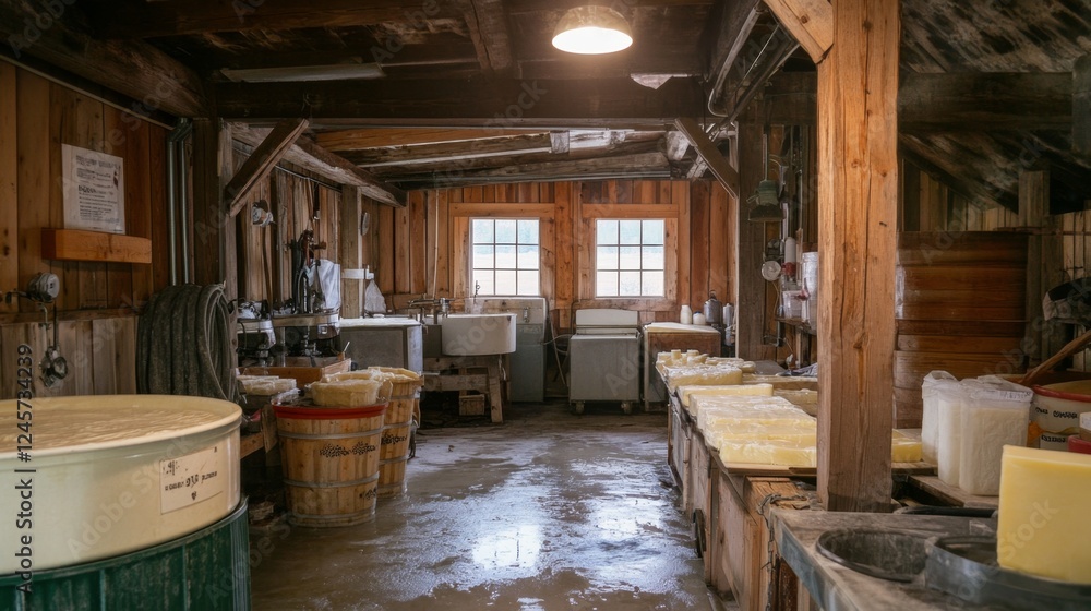Traditional Cheese Factory Interior Traditional Cheese Factory Interior
