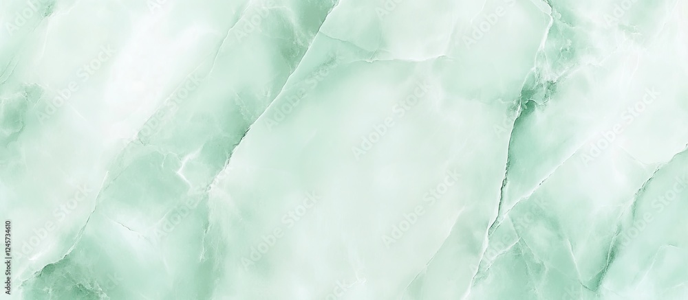 Fototapeta premium Pastel mint marble texture with soft green hues and subtle white veining, ideal for elegant backgrounds and product design applications.