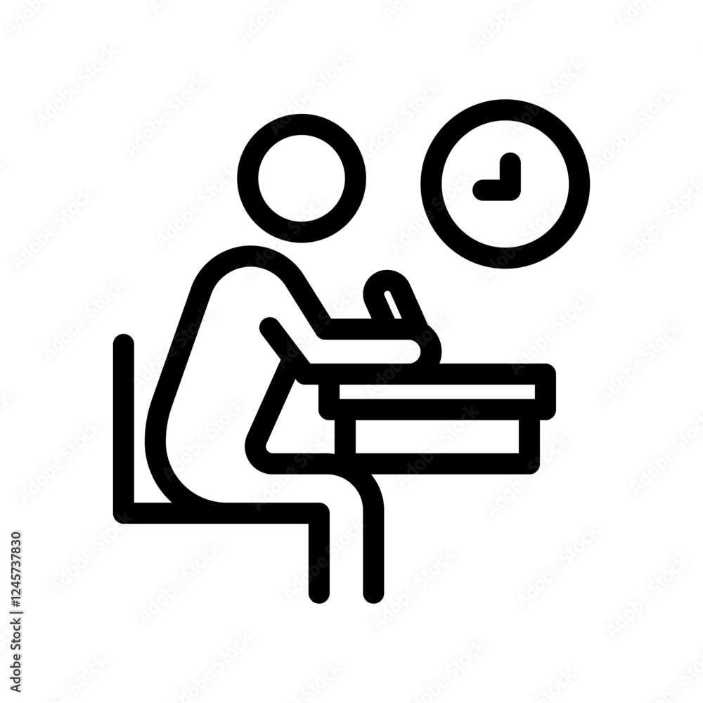 Fototapeta premium 6 exam line icon illustration vector graphic