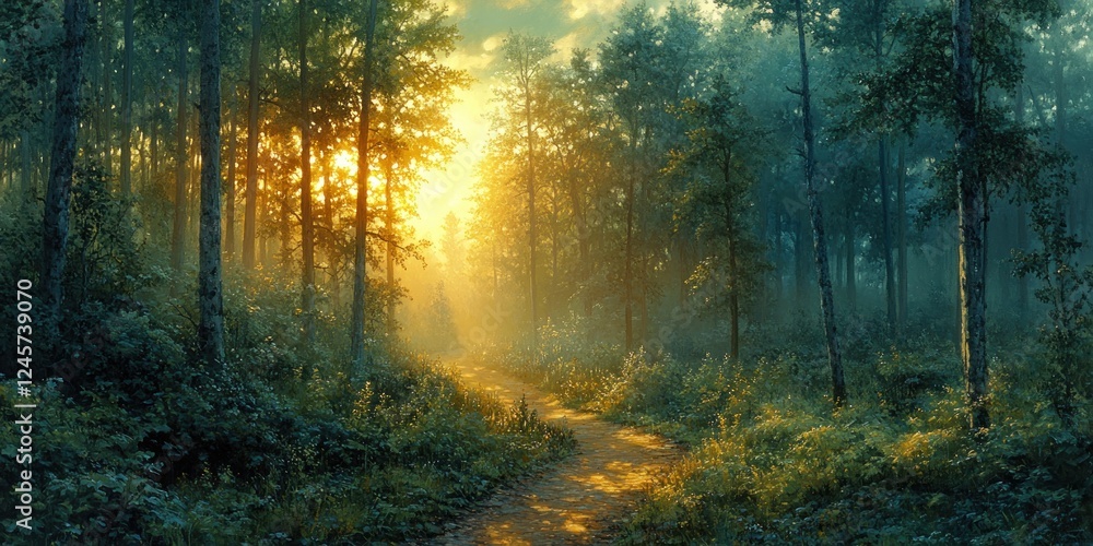 Fototapeta premium Sunrise in the Forest