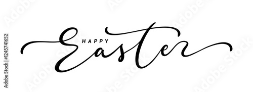 Happy Easter hand drawn lettering text in calligraphy style.