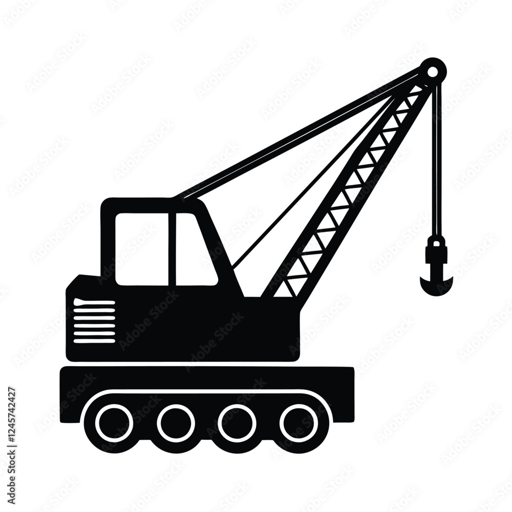 Naklejka premium construction crane and truck