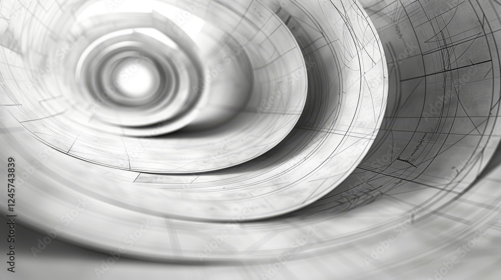 Fototapeta premium 3d draft illustration of architectural building construction for large project background wallpaper