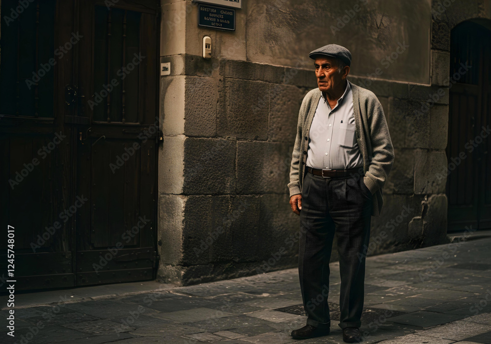 portrait of an old man in an alley portrait of an old man in an alley