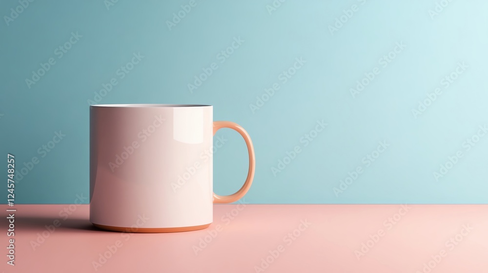 Minimalist mug on a pastel background. Minimalist mug on a pastel background.