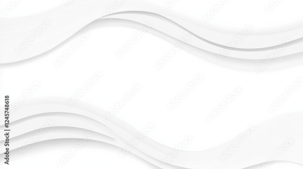 Obraz premium Abstract white background with flowing wave patterns