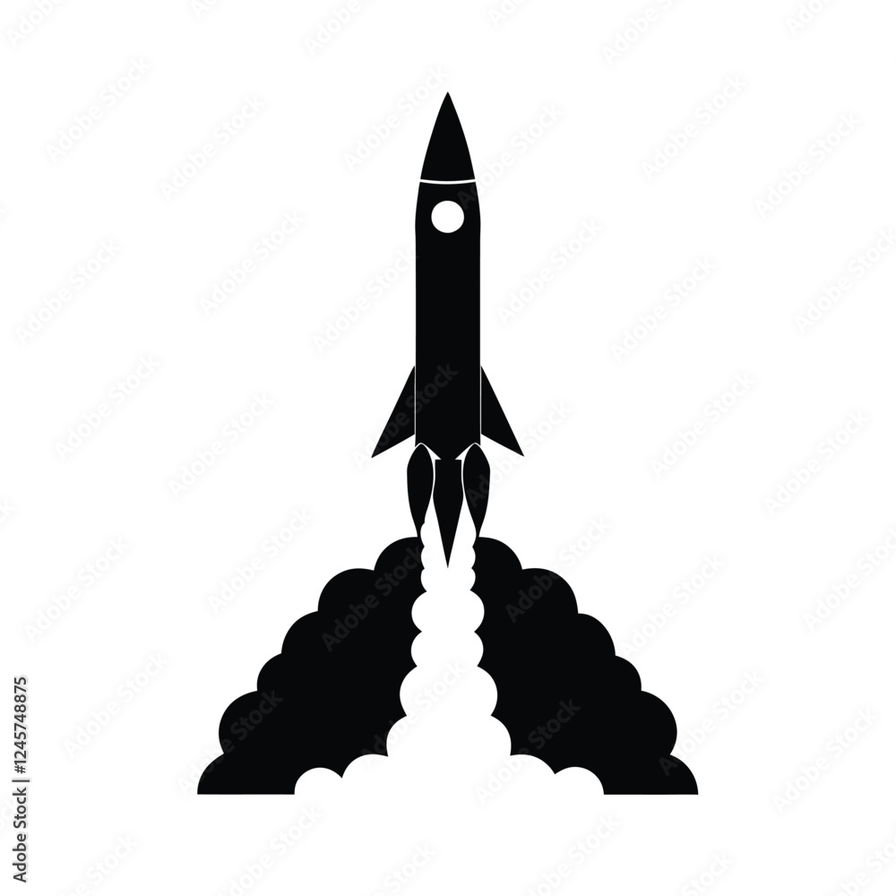 Fototapeta premium rocket on the moon