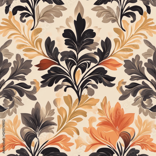Elegant floral pattern with autumn colors