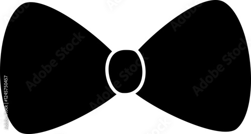 Cute ribbon bow silhouette.
simple shape bowtie silhouette isolated.
Transparent background.