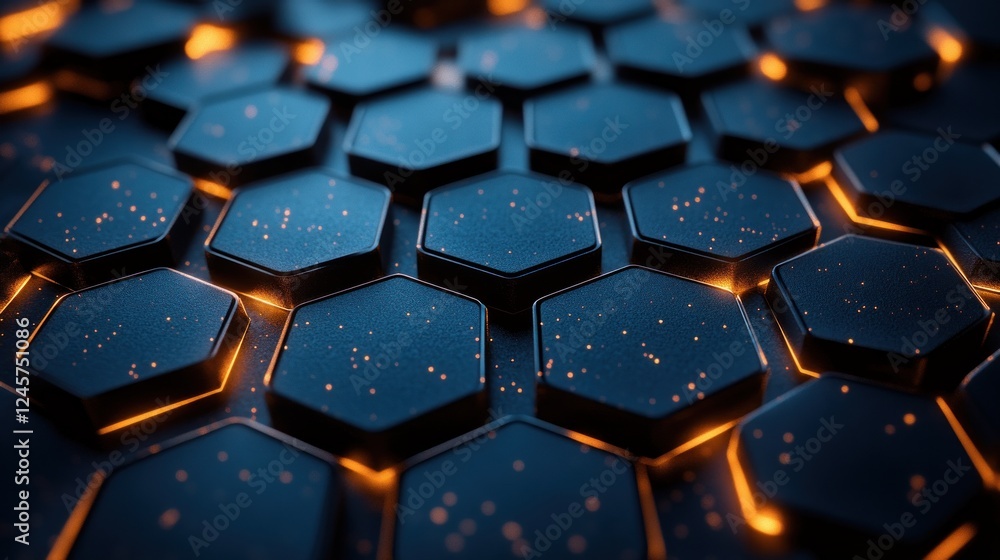 Futuristic Hexagonal Deep Blue Pattern Abstract Background 3D Illustration Futuristic Hexagonal Deep Blue Pattern Abstract Background 3D Illustration