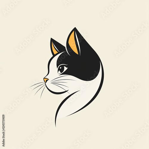 simple logo, cat, canvas, 2d, vectordesign  photo