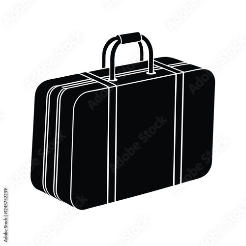 black suitcase isolated on white