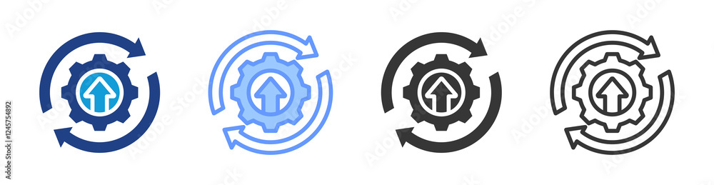 Process Optimization icon set multiple style collection Process Optimization icon set multiple style collection